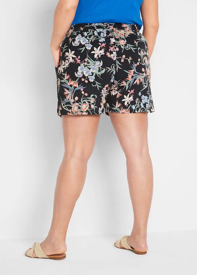 PANTALóN CORTO DE ALGODóN CON CINTURILLA CóMODA (2 UNIDADES) NEGRONEGRO ESTAMPADO